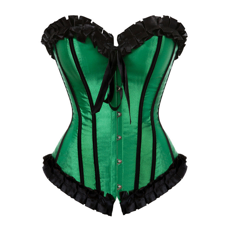 Renaissance Overbust Gothic Corset, Unique Lace up Party Corset,