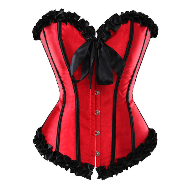 Renaissance Overbust Gothic Corset, Unique Lace up Party Corset,