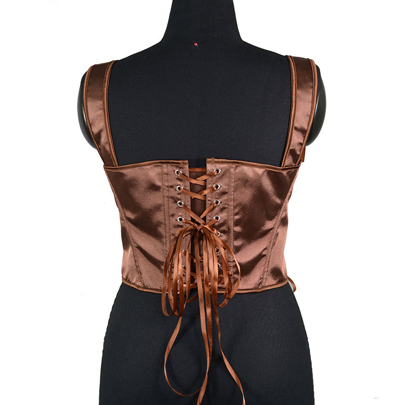 Renaissance Overbust Tapestry Corset, Medieval Vintage Tank Corset Top,