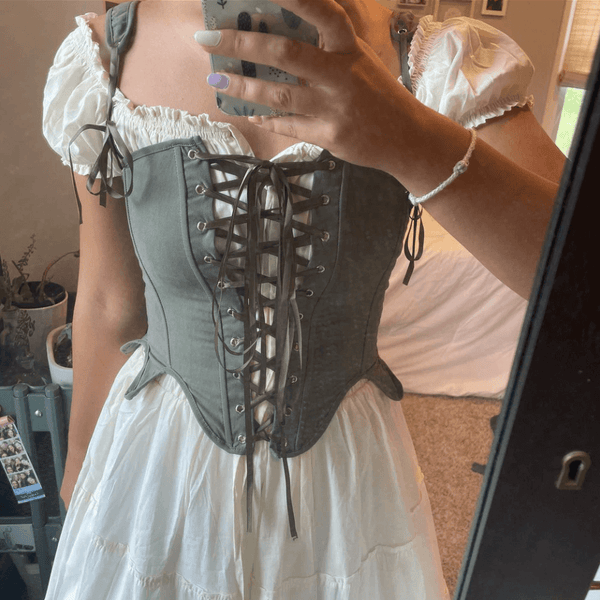 Renaissance Prom Dress Corset, Vintage Bustier Crop Corset Top, Medieval Victorian Corset