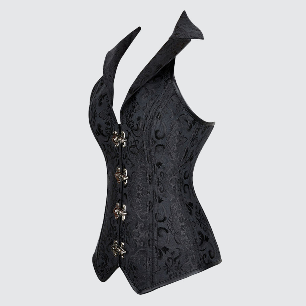 Renaissance Ren Faire Black Corset, Steampunk Underbust Vintage Corset