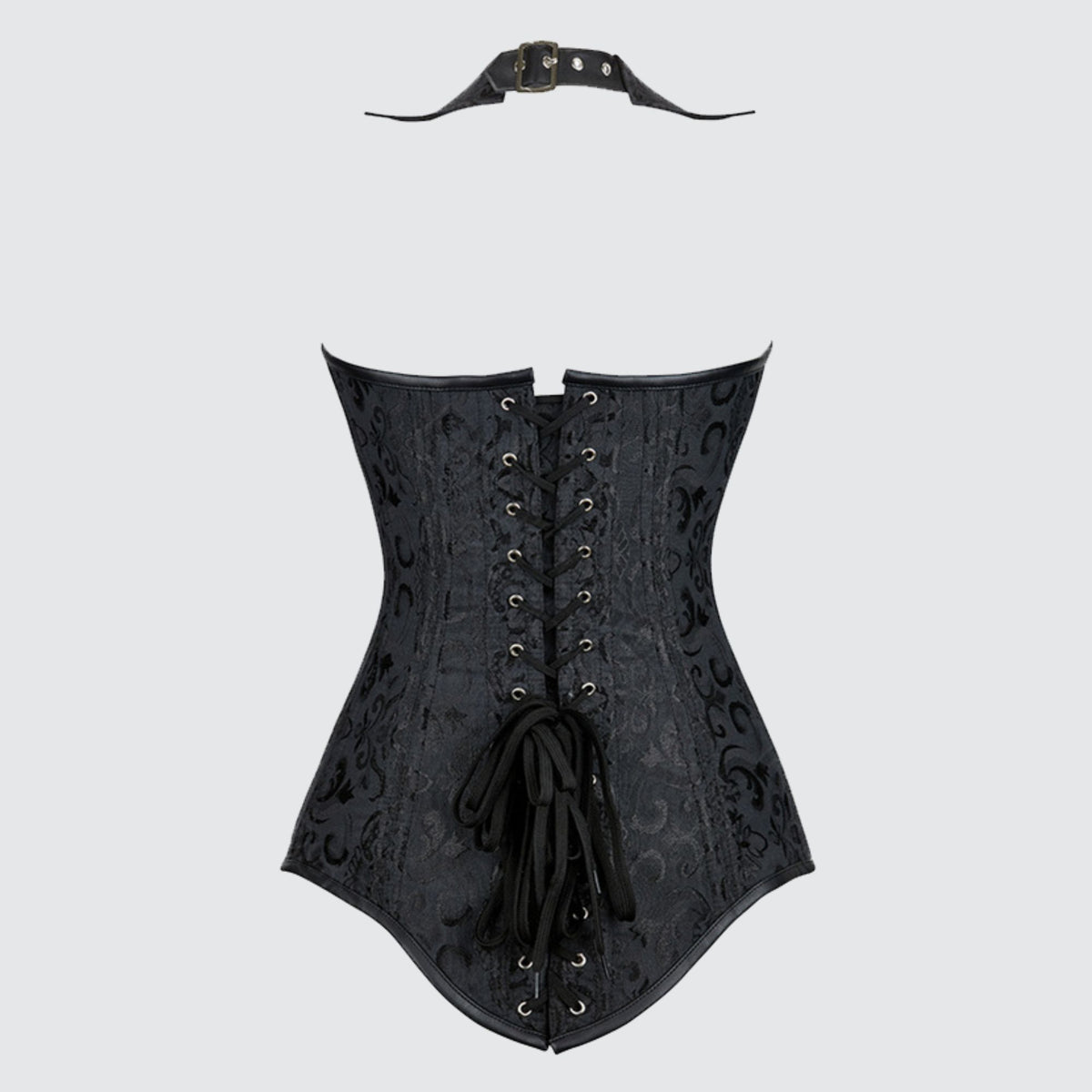 Renaissance Ren Faire Black Corset, Steampunk Underbust Vintage Corset