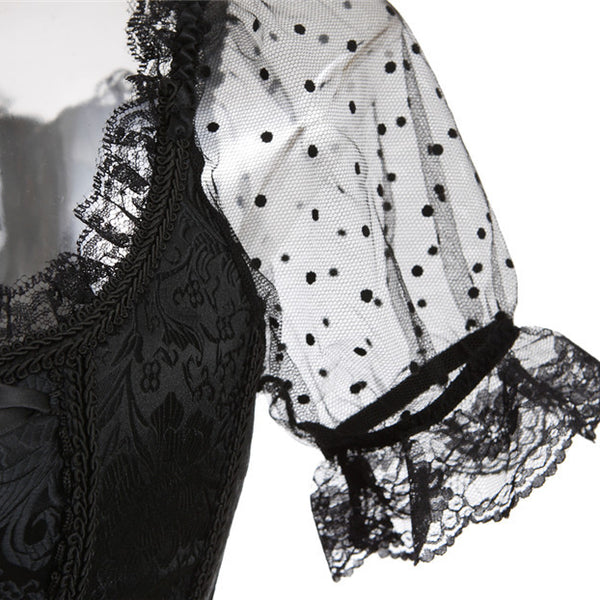 Renaissance Steampunk Pirate Corset – Medieval Black Bustier, Victorian Y2K Fairy Corset Top