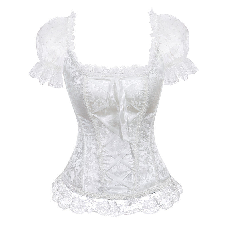 Renaissance Steampunk Pirate Corset – Medieval Black Bustier, Victorian Y2K Fairy Corset Top