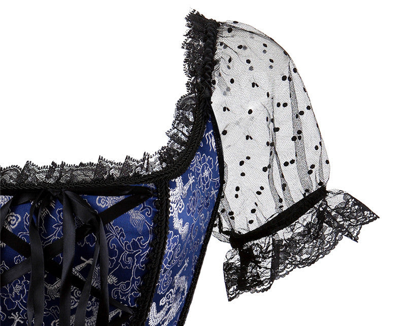 Renaissance Steampunk Pirate Corset – Medieval Black Bustier, Victorian Y2K Fairy Corset Top