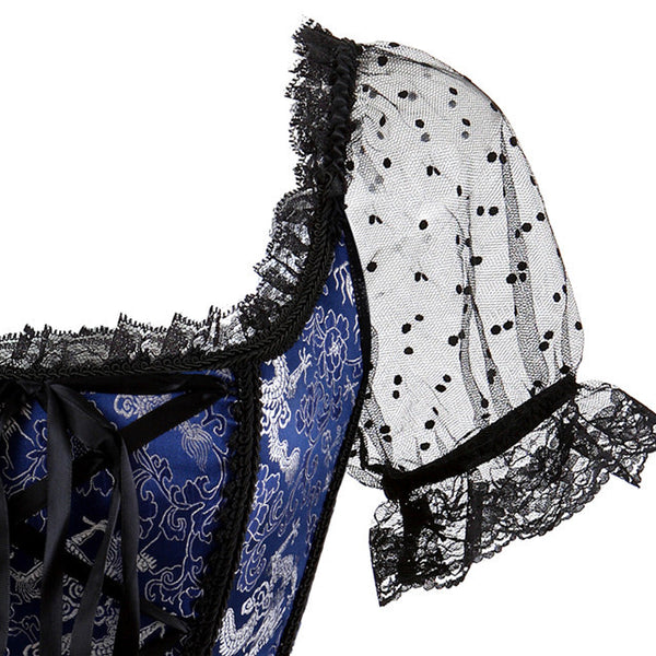 Renaissance Steampunk Pirate Corset – Medieval Black Bustier, Victorian Y2K Fairy Corset Top
