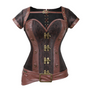 Renaissance Victorian Goth Corset, Medieval Steampunk Leather Corset, Vintage Overbust Pirate Cosplay Corset