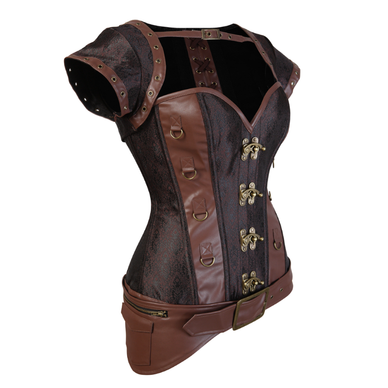 Renaissance Victorian Goth Corset, Medieval Steampunk Leather Corset, Vintage Overbust Pirate Cosplay Corset