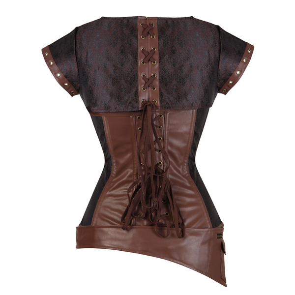Renaissance Victorian Goth Corset, Medieval Steampunk Leather Corset, Vintage Overbust Pirate Cosplay Corset