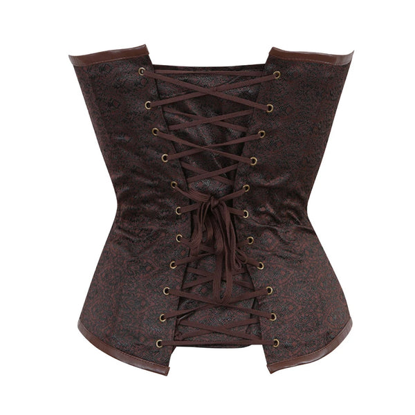 Steampunk Goth Overbust Corset, Medieval Renaissance Lace up Corset,