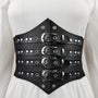 Steampunk Goth Pirate Corset, Underbust Elastic Waist Corset Belt,