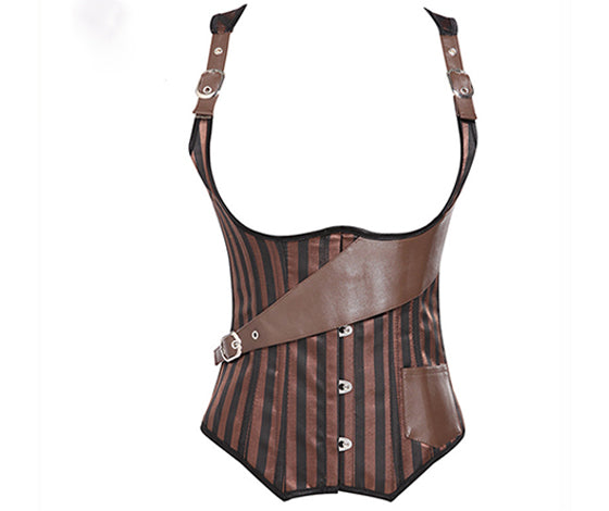 Steampunk Goth Underbust Corset, Medieval Renaissance Lace up Corset,