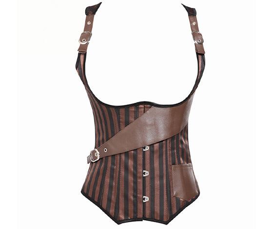 Steampunk Goth Underbust Corset, Medieval Renaissance Lace up Corset,