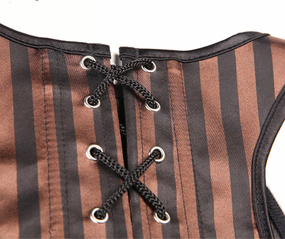 Steampunk Goth Underbust Corset, Medieval Renaissance Lace up Corset,