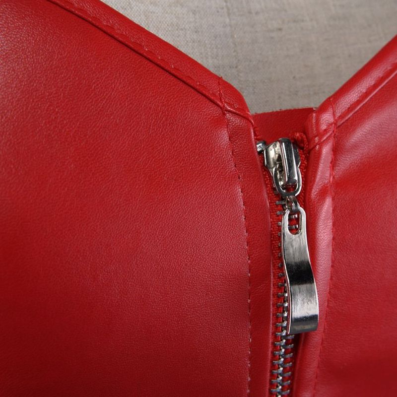 Overbust Zipper Goth Corset, Comfort Colours Leather Corset for Womens