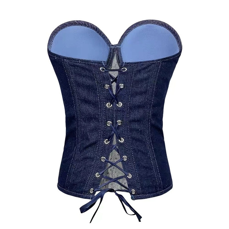 Unique Overbust Fairy Corset, Renaissance Lace up Rhinestone Corset, Ren Faire Vintage Womens Corset
