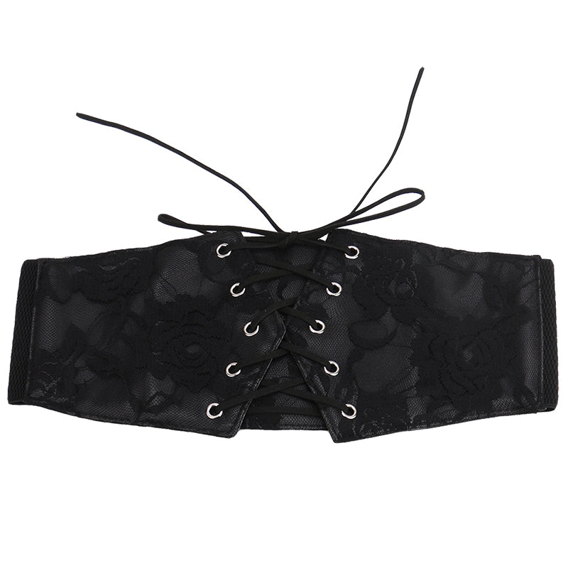 Midnight Embrace Gothic Underbust Black Corset Belt