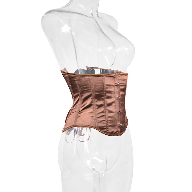 Unique Underbust Lace up Corset, Elegant Plastic Boned Waist Corset, Retro Lolita Style Body Shapper