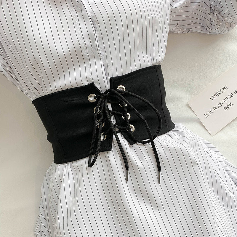 Unique Vintage Retro Underbust Lace up Corset Belt