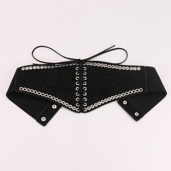 Unique Underbust Lace up Corset,Wide Waist Elastic Corset Belt,