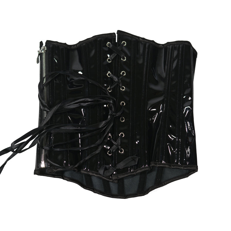 Unique Underbust Leather Corset, Renaissance Lace up Vintage Corset, Womens Retro Cupless Corset