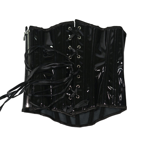 Unique Underbust Leather Corset, Renaissance Lace up Vintage Corset, Womens Retro Cupless Corset