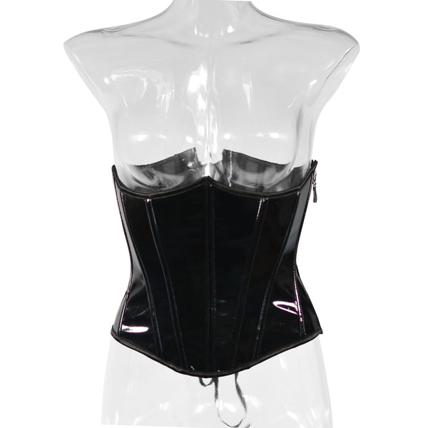 Unique Underbust Leather Corset, Renaissance Lace up Vintage Corset, Womens Retro Cupless Corset