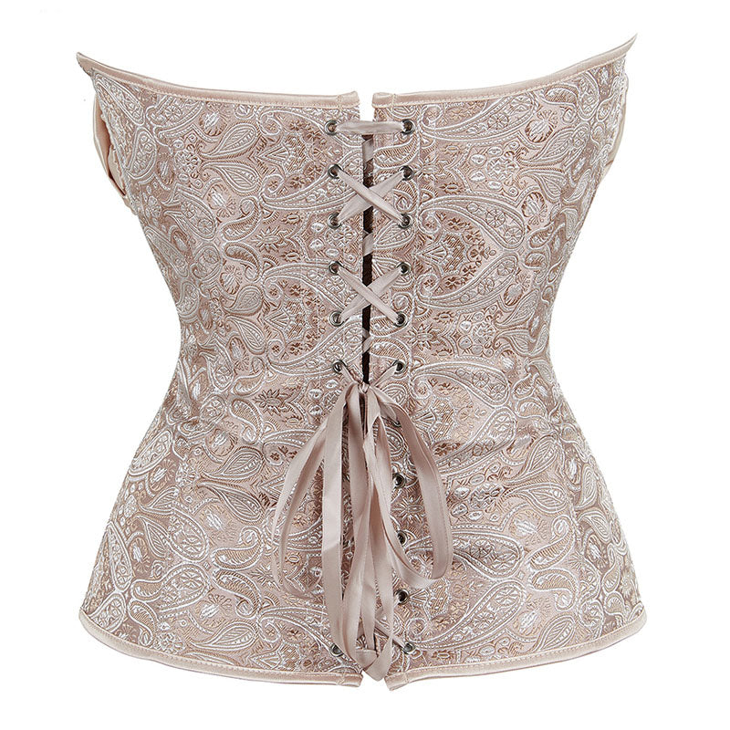 Victorian Renaissance Overbust Corset – Floral Vintage Lace-Up Corset, Elegant Ren Faire Women's Corset