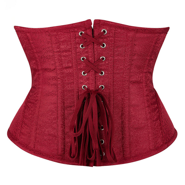 Victorian Renaissance Vintage Corset – Ren Faire Underbust Lace-Up Corset, Medieval Fantasy Goth Corset