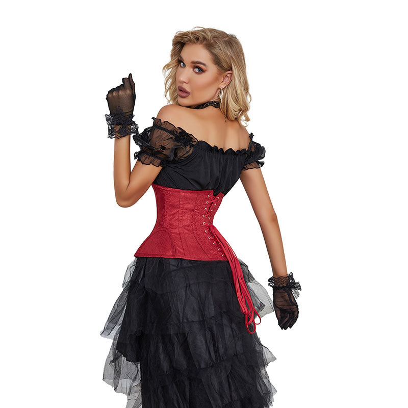 Victorian Renaissance Vintage Corset – Ren Faire Underbust Lace-Up Corset, Medieval Fantasy Goth Corset