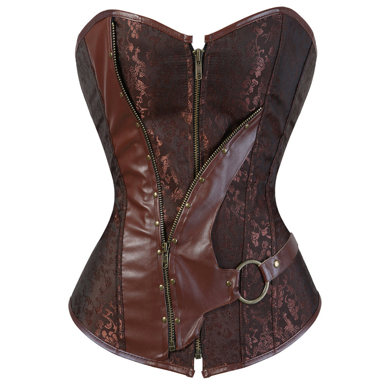 Victorian Steampunk Vintage Corset – Medieval Renaissance Overbust Corset, Ren Faire Gothic Corset