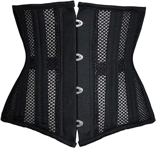 Victorian Underbust Goth Corset, Renaissance Ren Faire Vintage Corset, Medieval Lace up Mesh Corset