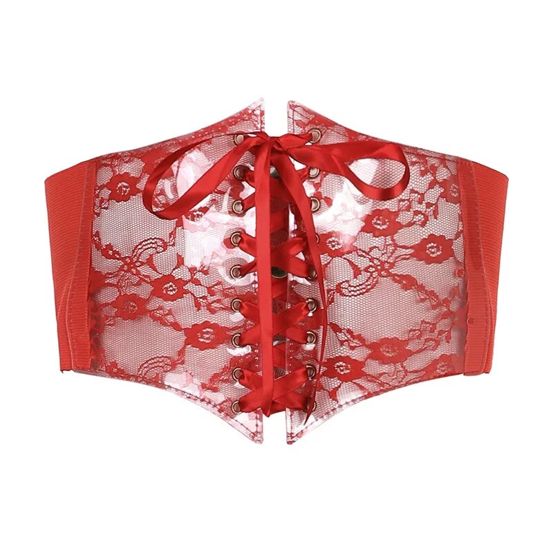 Floral Renaissance underbust Corset, Wide Waist Elastic Corset Belt,
