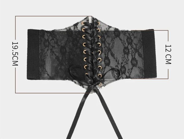 Floral Renaissance underbust Corset, Wide Waist Elastic Corset Belt,