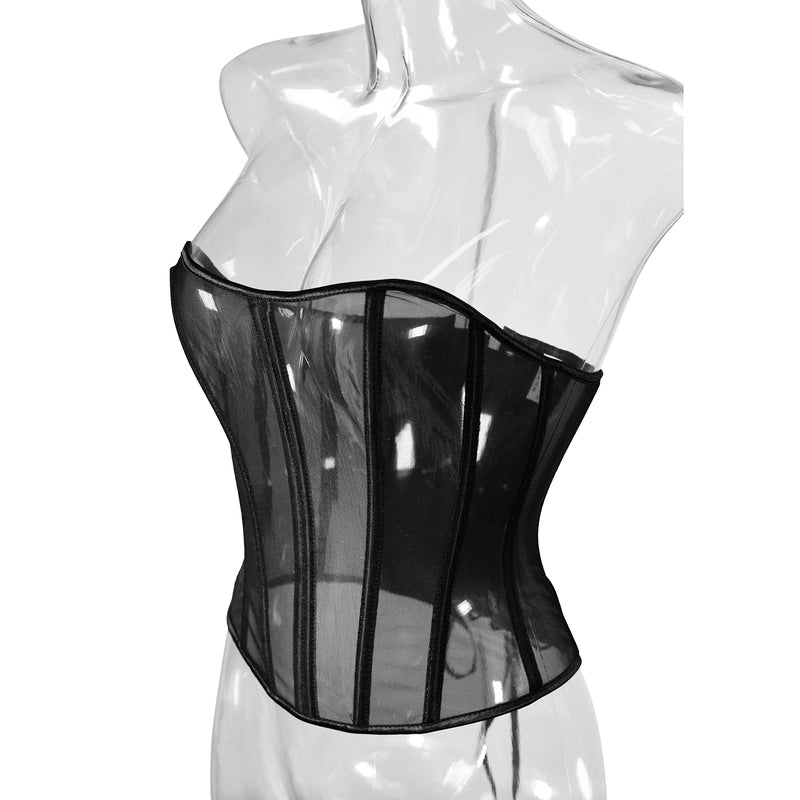 Vintage Victorian Mesh Corset, Renaissance Back Lace up Corset, Retro Overbust Womens Corset
