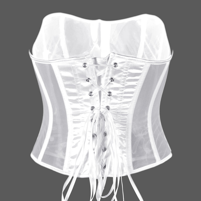 Vintage Victorian Mesh Corset, Renaissance Back Lace up Corset, Retro Overbust Womens Corset