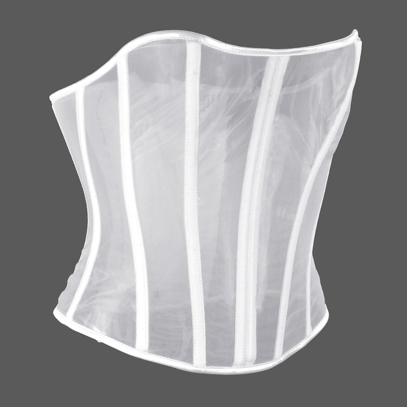 Vintage Victorian Mesh Corset, Renaissance Back Lace up Corset, Retro Overbust Womens Corset