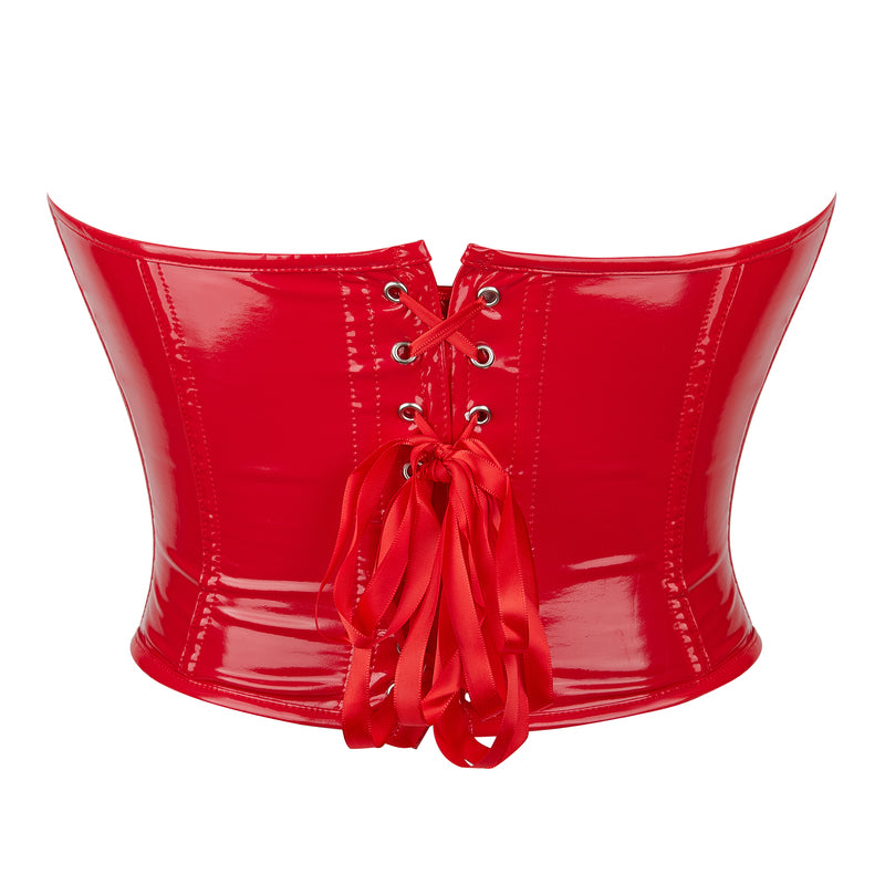 Womens Bustier Corset Crop Top, Unique Overbust Leather Corset,