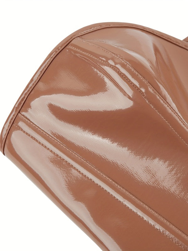 Womens Bustier Corset Crop Top, Unique Overbust Leather Corset,