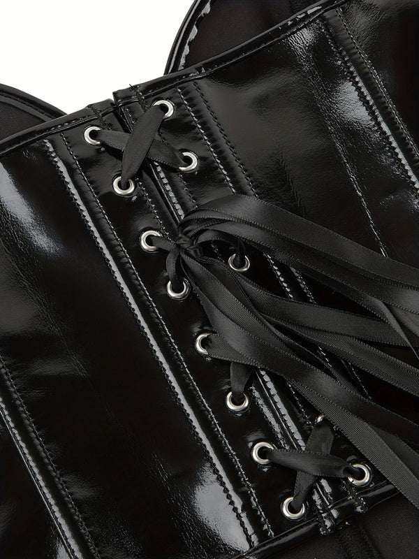 Womens Bustier Corset Crop Top, Unique Overbust Leather Corset,