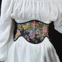 Renaissance Underbust Lace-Up Corset – Fairy Floral Milkmaid Corset Belt, Elegant Unique Corset Belt